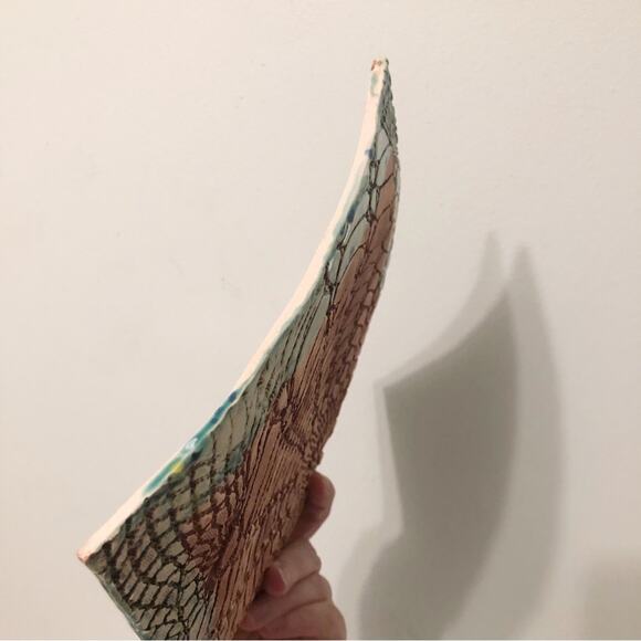 Art Pottery Ceramic Graveyard Dancing Skeleton Decor Plaque DOTD El Dia - Picture 7 of 10